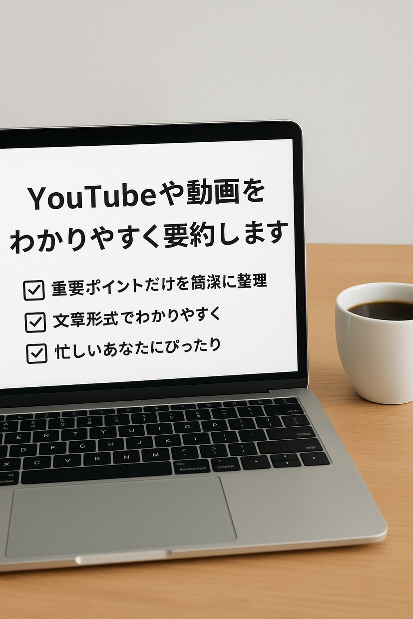 YouTubeや動画をわかりやすく要約します 長い動画等の内容を短くわかりやすくまとめてお届けします。 イメージ1
