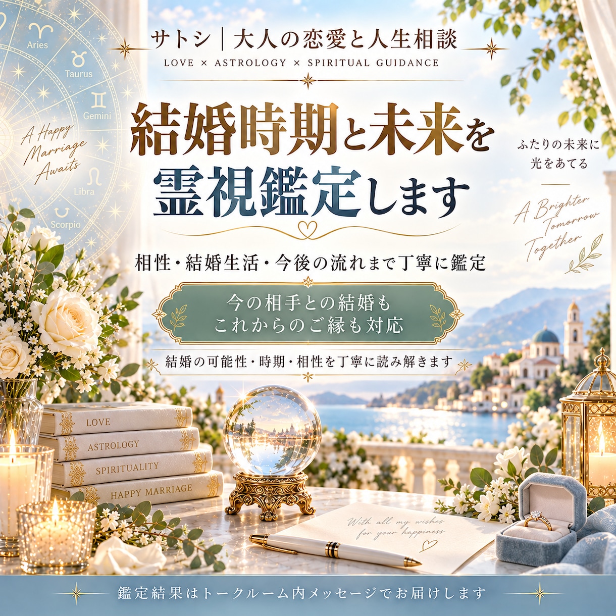 結婚時期と未来を霊視鑑定します 相性・結婚生活・今後の流れまで丁寧に鑑定 イメージ1