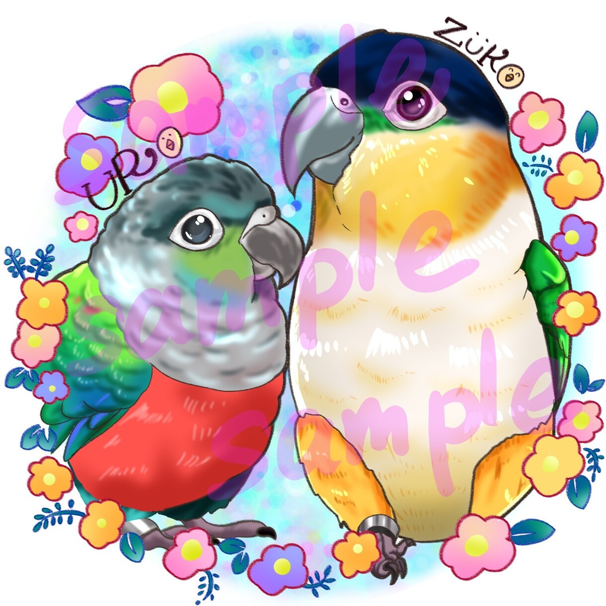 インコ大好きさん集まれ！特価でインコの絵描きます オカメインコ、セキセイインコ、文鳥…鳥なら何でも！ イメージ4
