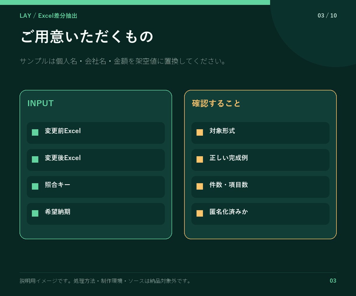 2つの表を比較して差分を一覧化します 追加・削除・変更を元行つきで整理 イメージ3