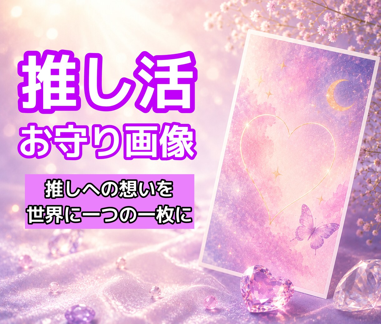 あなたの想いを世界に1つの推し活お守り画像にします 推しへの気持ちや願いを、一枚の幻想的なアートに込めて届けます イメージ1