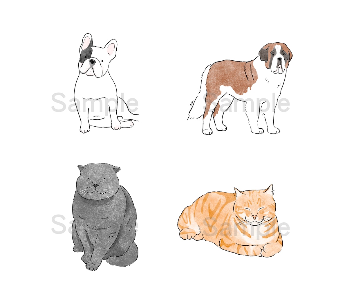 シンプルかわいい動物のイラスト描きます 商用利用・観賞用・プレゼントにも！ イメージ3