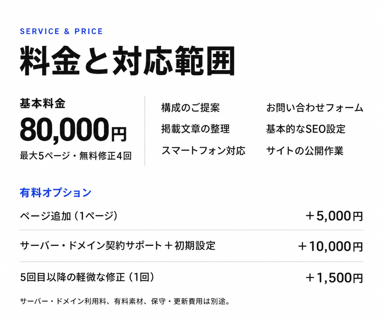 開業・独立のホームページを公開まで丸ごと制作します 構成・文章整理から対応。サーバー・ドメインの準備も相談可能 イメージ4