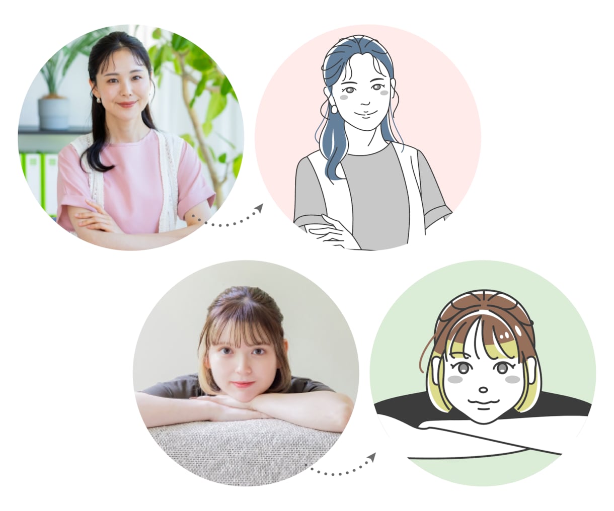 シンプルな線画の似顔絵イラストを作成いたします SNSや会議用の似顔絵アイコンに！ イメージ4