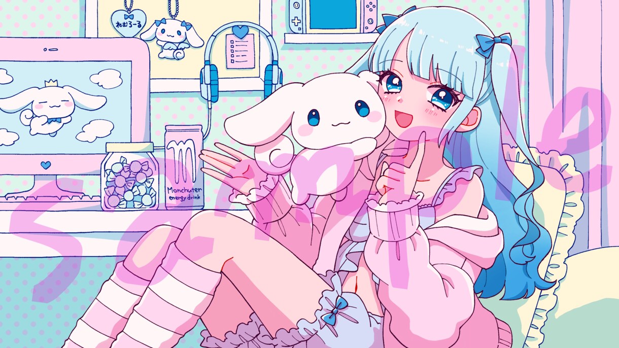 最短2日！ゆめかわレトロポップなイラスト描きます アイコン・動画・グッズなど幅広く対応☆ イメージ7
