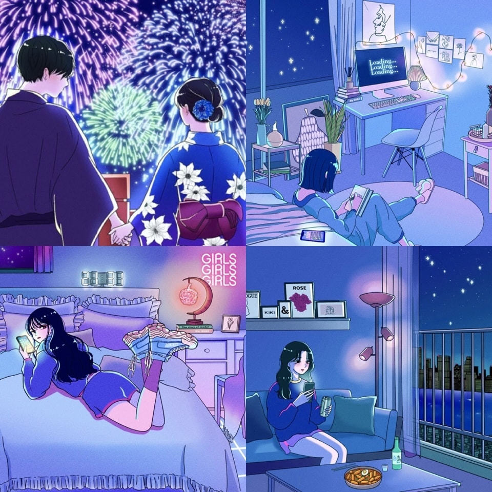 ネオンチックで可愛いMV・配信用イラスト制作します CDジャケット/MV/配信背景など イメージ4