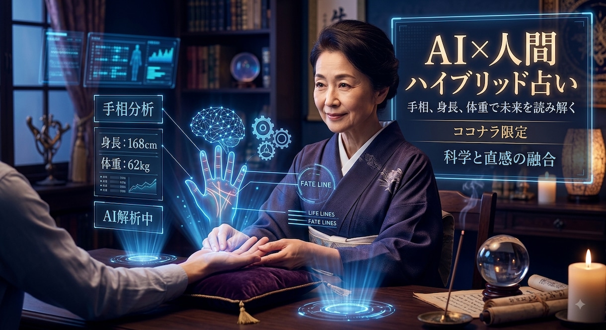 手相！身長！体重！の３つであなたの恋愛占います AI✖️人間の徹底分析で、あなたの恋愛運を裏ないます。 イメージ1