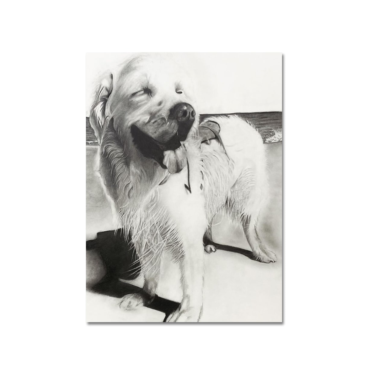 鉛筆で手書きの愛犬との特別な瞬間を描きます 世界でたった1枚の宝物をアートとして残しませんか？ イメージ1