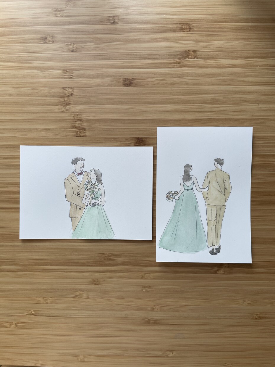 写真からウェディングイラスト描きます 描いたイラストは原本をお渡しします イメージ2