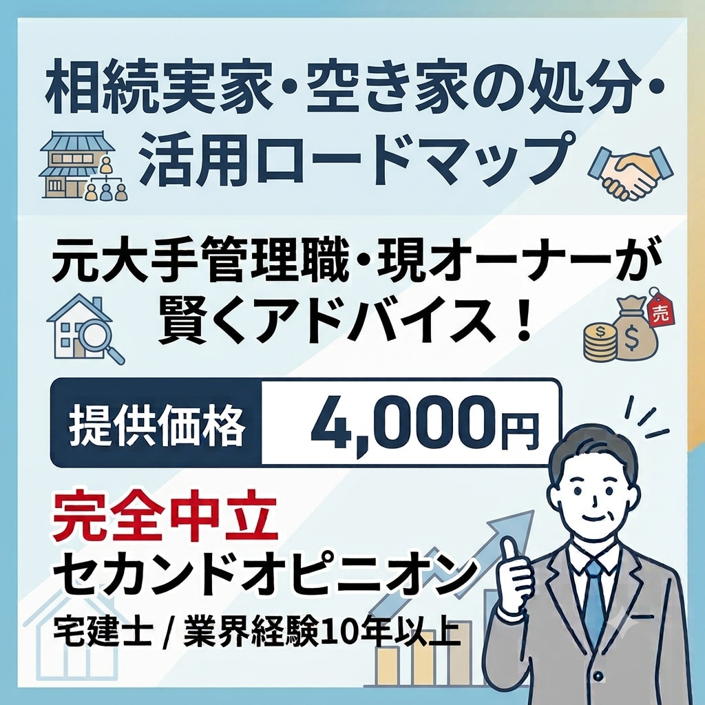 専門家が相続不動産・空家処分の悩みを解消します 相続した実家・空家をどうする？賢い処分・活用ロードマップ提示 イメージ1