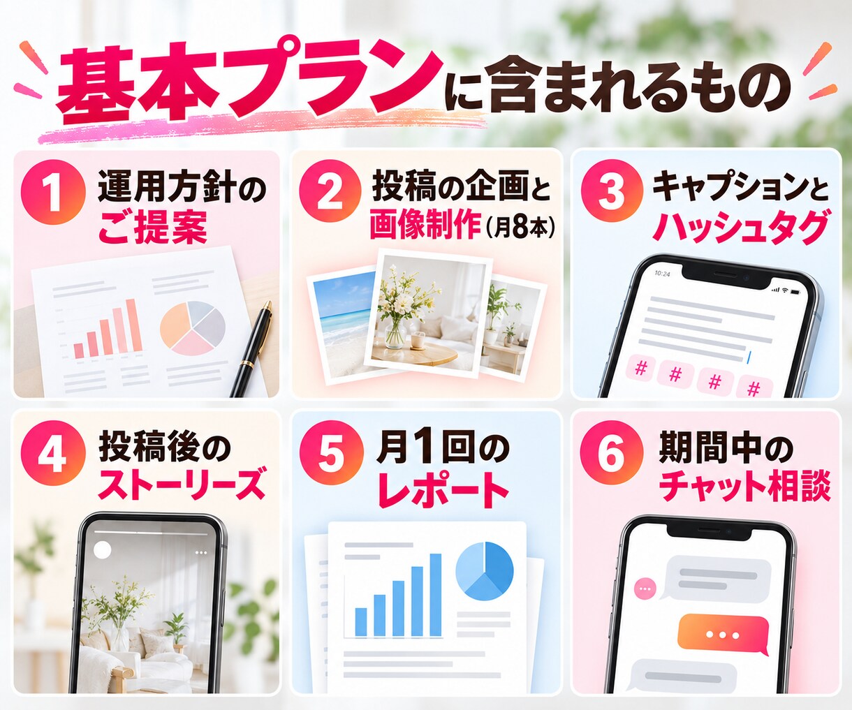 集客につながるインスタ運用を1ヶ月代行します 月8投稿＋ストーリーズ｜承認いただいた投稿だけ出します イメージ3