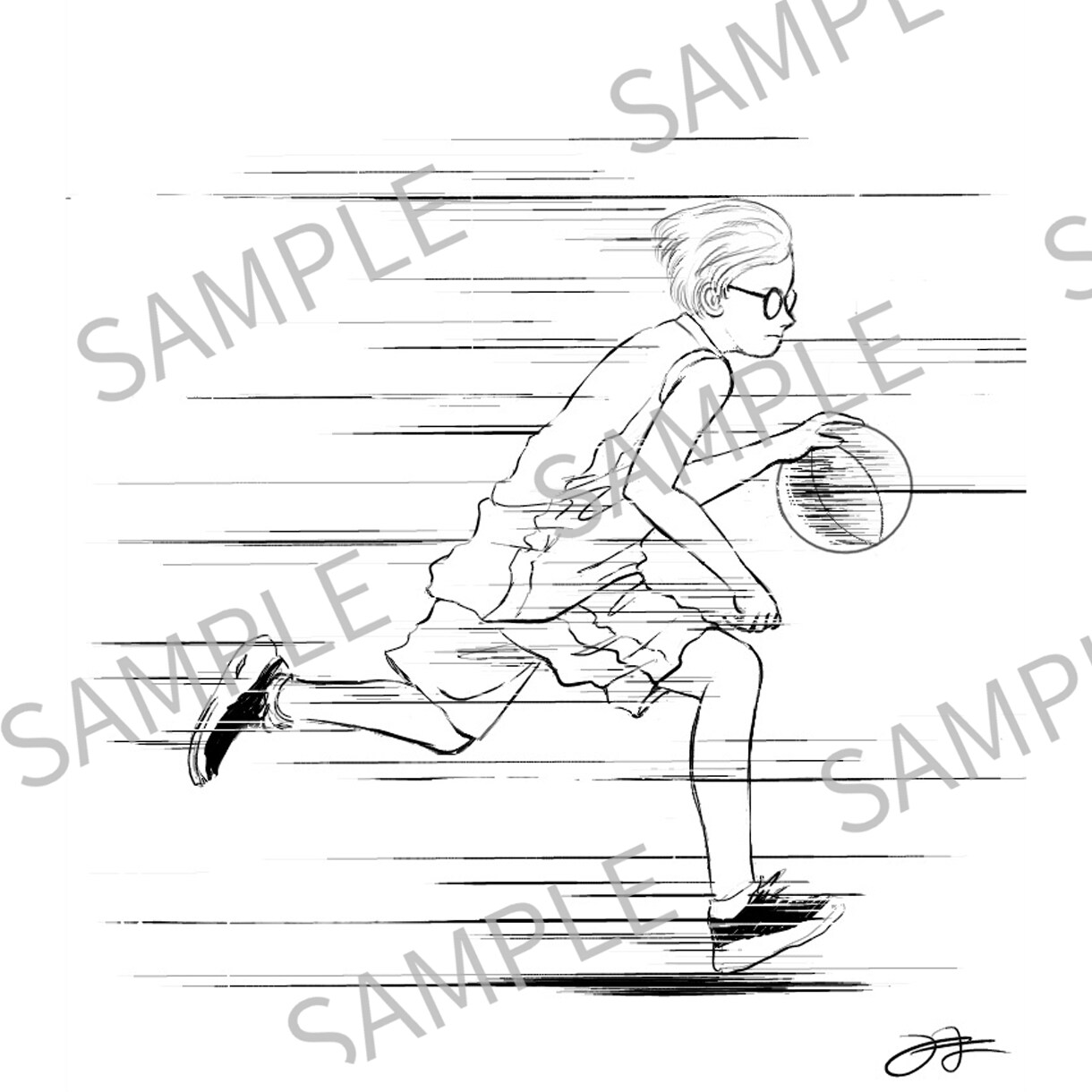 スポーツマンの彼にピッタリのクールな絵、描きます 思い出のスポーツシーンを、クールなモノクロイラストに★ イメージ5