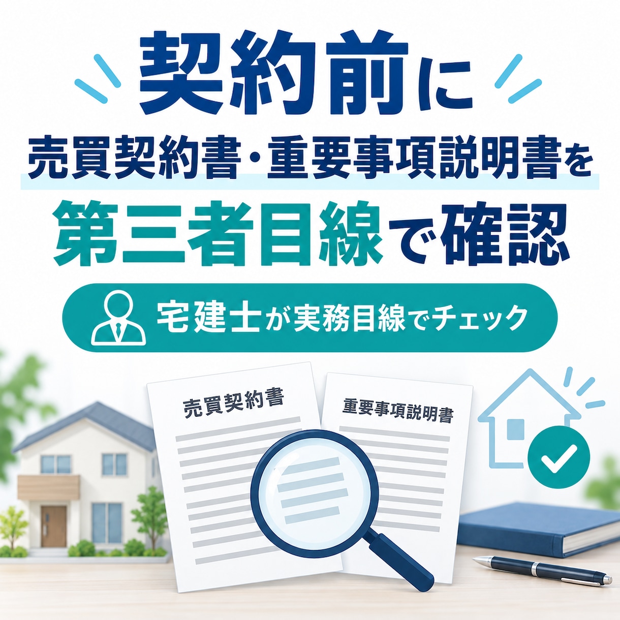 売買契約書・重要事項説明書を確認します 宅建士・実務講師が契約前の確認ポイントを整理 イメージ1