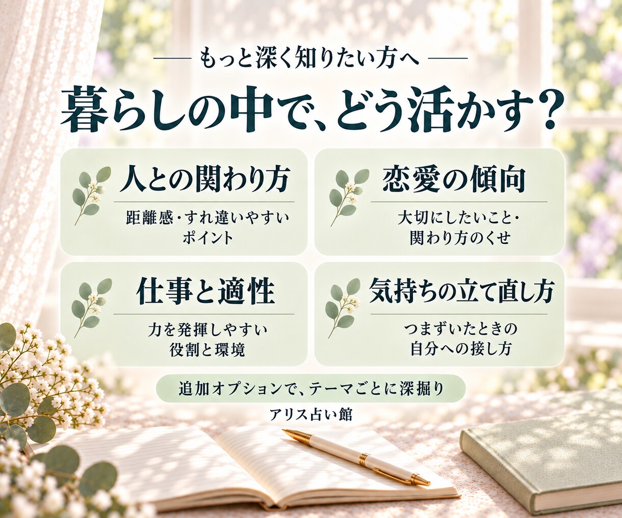 生年月日からあなたの才能と価値観を読み解きます 自分の強みと心のくせを知る、私の取扱説明書 イメージ3