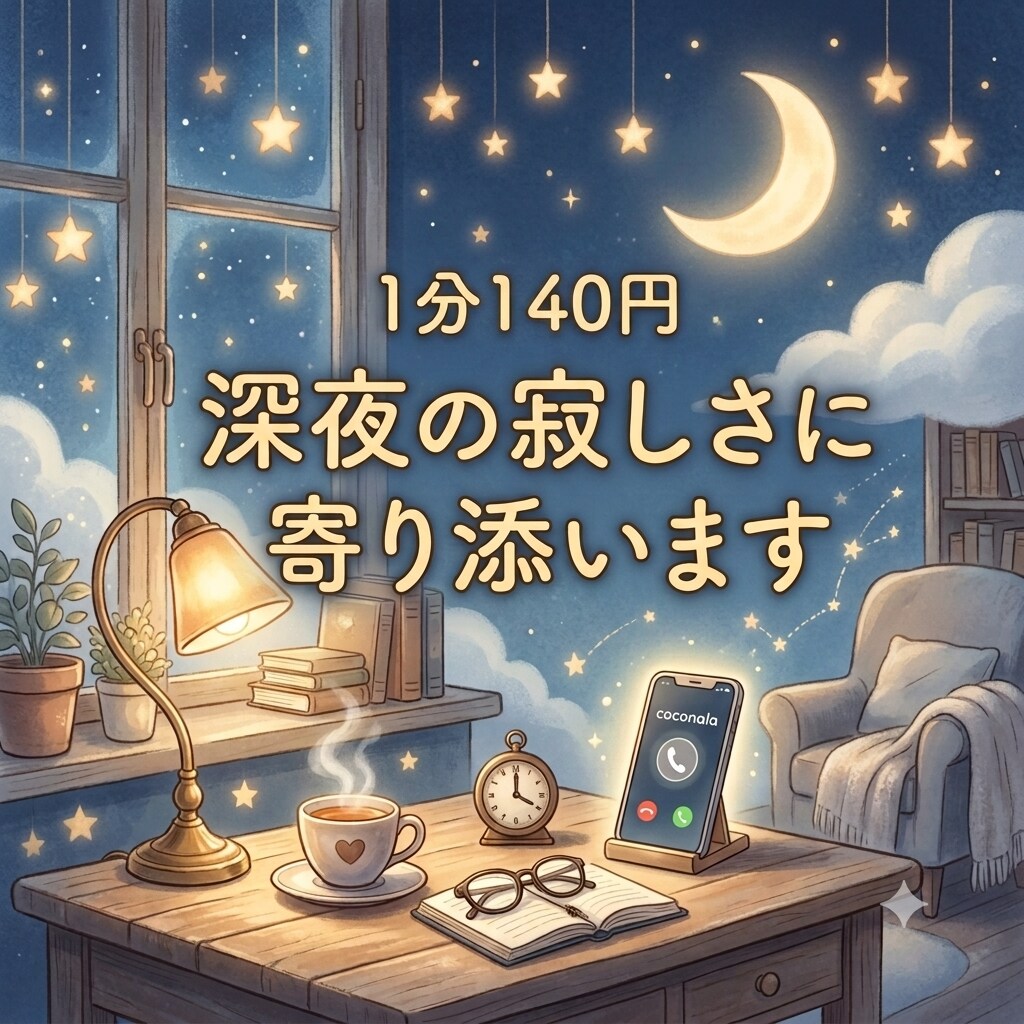 夜の不安や一人で抱え込んだお悩みに寄り添います 寂しい夜や心が折れそうな時、あなたの味方になって受け止めます イメージ2