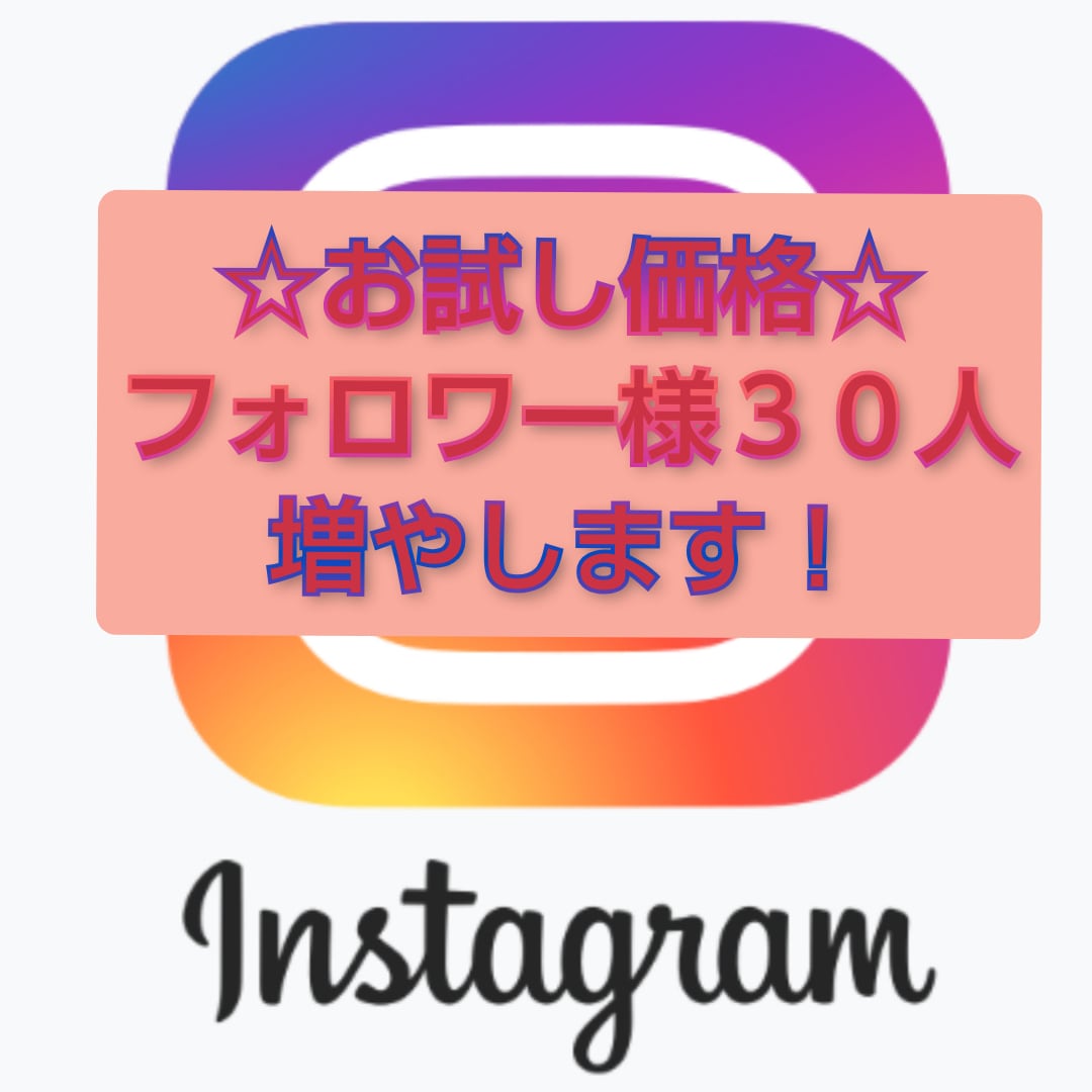 お試し♪インスタのフォロワー様３０人増やします ☆実績０から２ヶ月