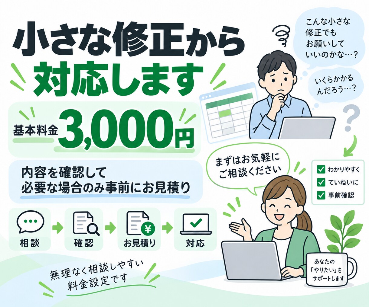 Excelのちょっとした困りごとを解決します 「こんなこと頼める？」からOK｜小さな困りごと歓迎です イメージ4
