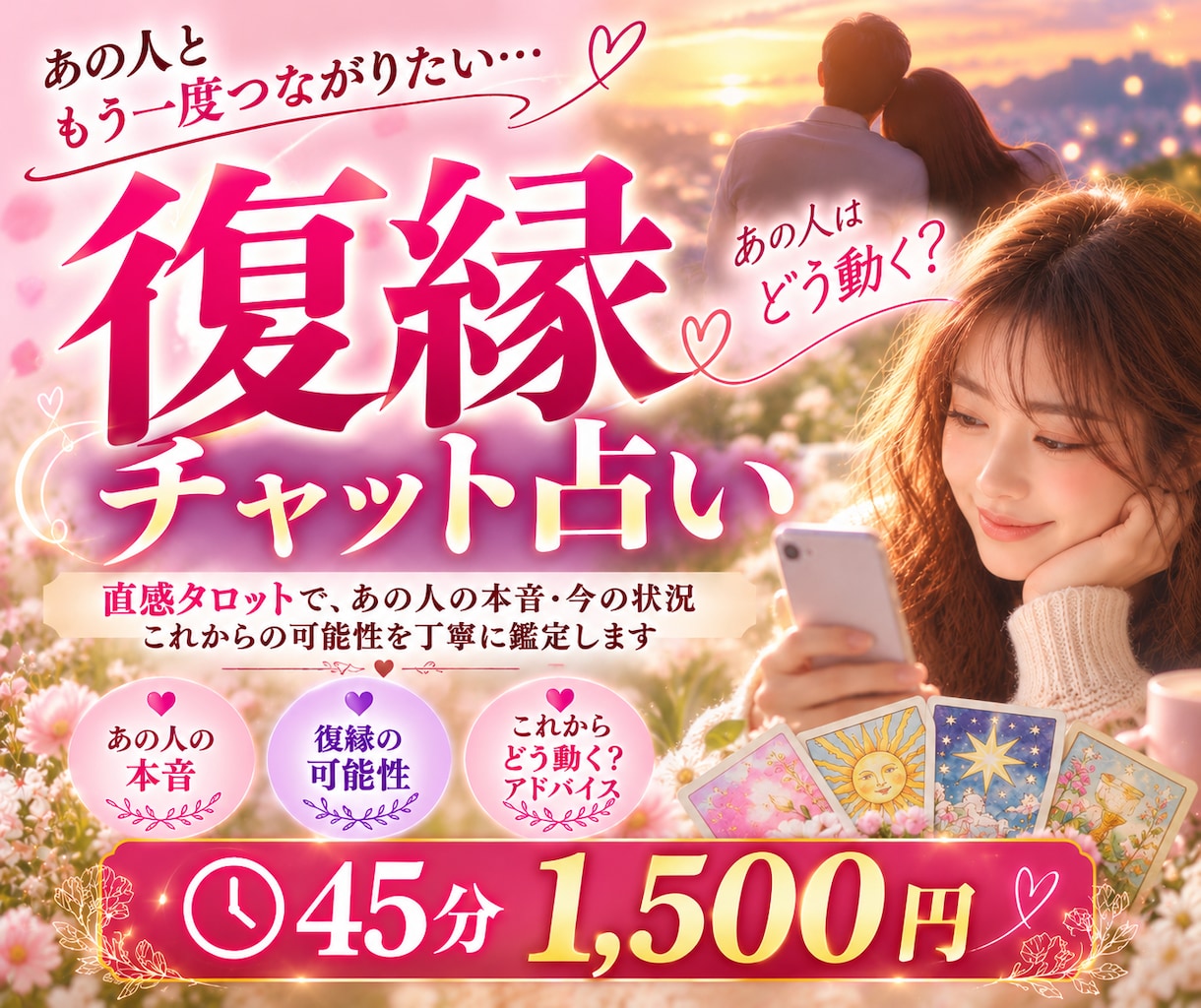 復縁したいお相手様の気持ち、タロットで読み解きます 別れてしまったけど、今でも忘れられない人はいませんか？ イメージ1