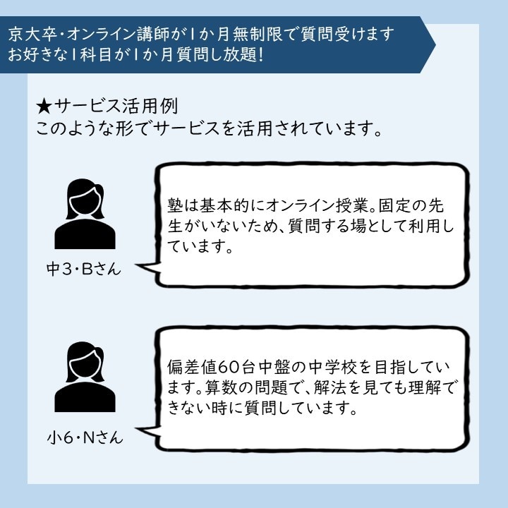 京大卒オンライン講師が1か月無制限で質問受けます お好きな1科目が1か月質問し放題！ イメージ3
