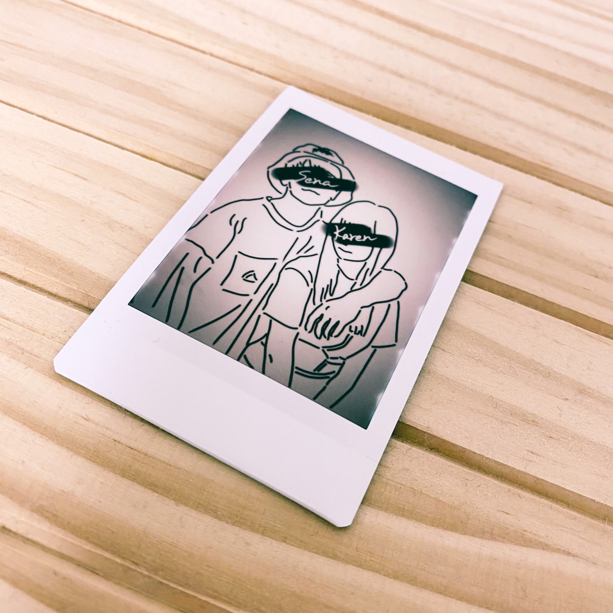 思い出の写真をお洒落な似顔絵イラストにします チェキにしてアルバムやプレゼントに！もちろんアイコンにも♫ イメージ2