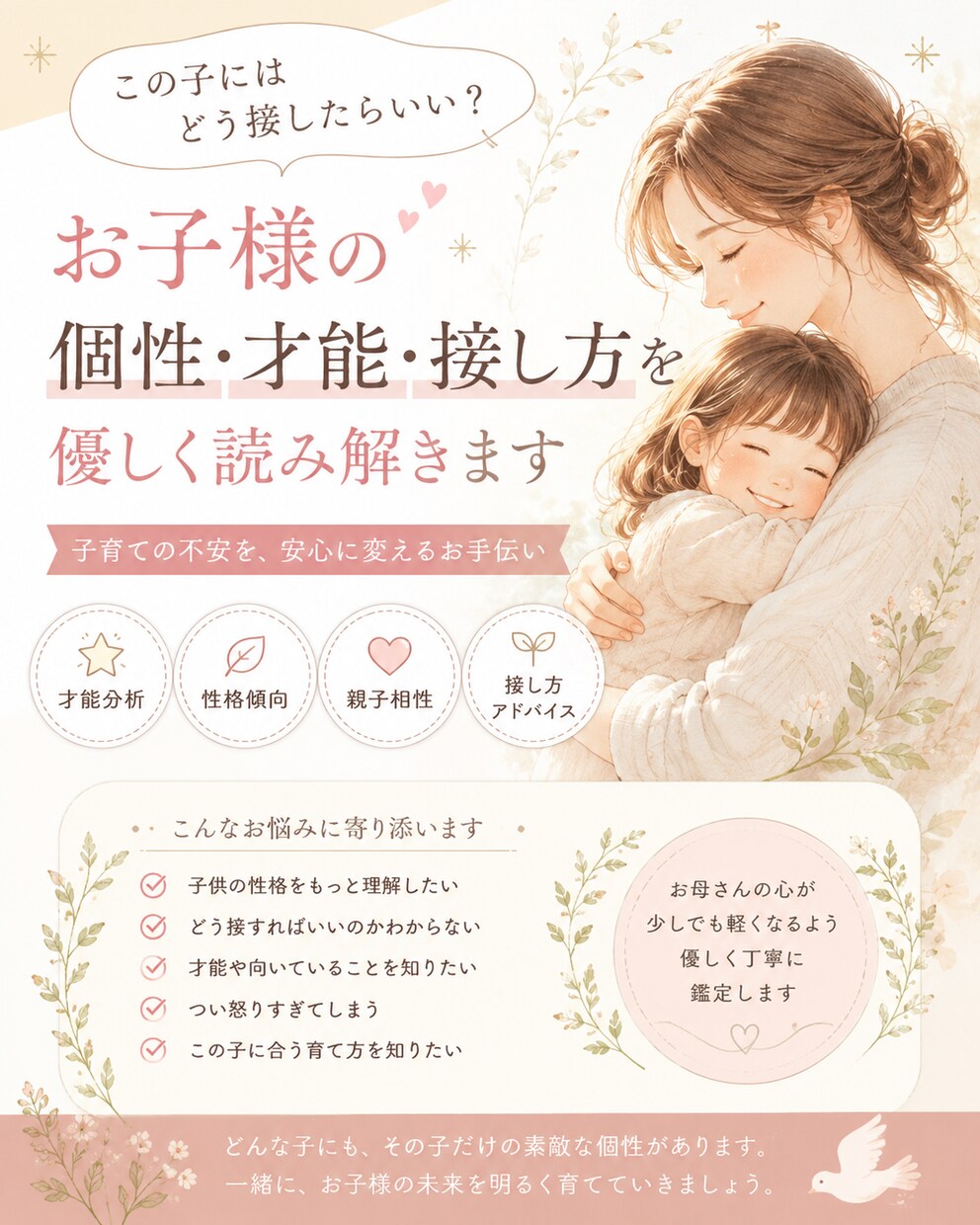 お子様の個性・才能・接し方を読み解き解放します 「どう接したらいい？」 そんな不安を少し軽くする鑑定です イメージ1