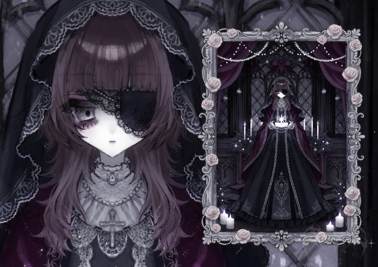 フリルやレースを用いた厚塗りゴシックな絵を描きます 活動用、キャラデザ、MVイラスト等、何でもご相談ください！ イメージ6
