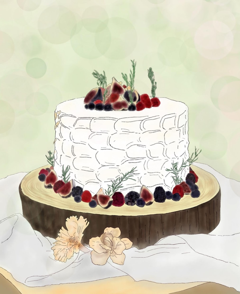 結婚式・お誕生日のケーキ描きます 記念日ケーキをイラストで思い出に残そう イメージ3
