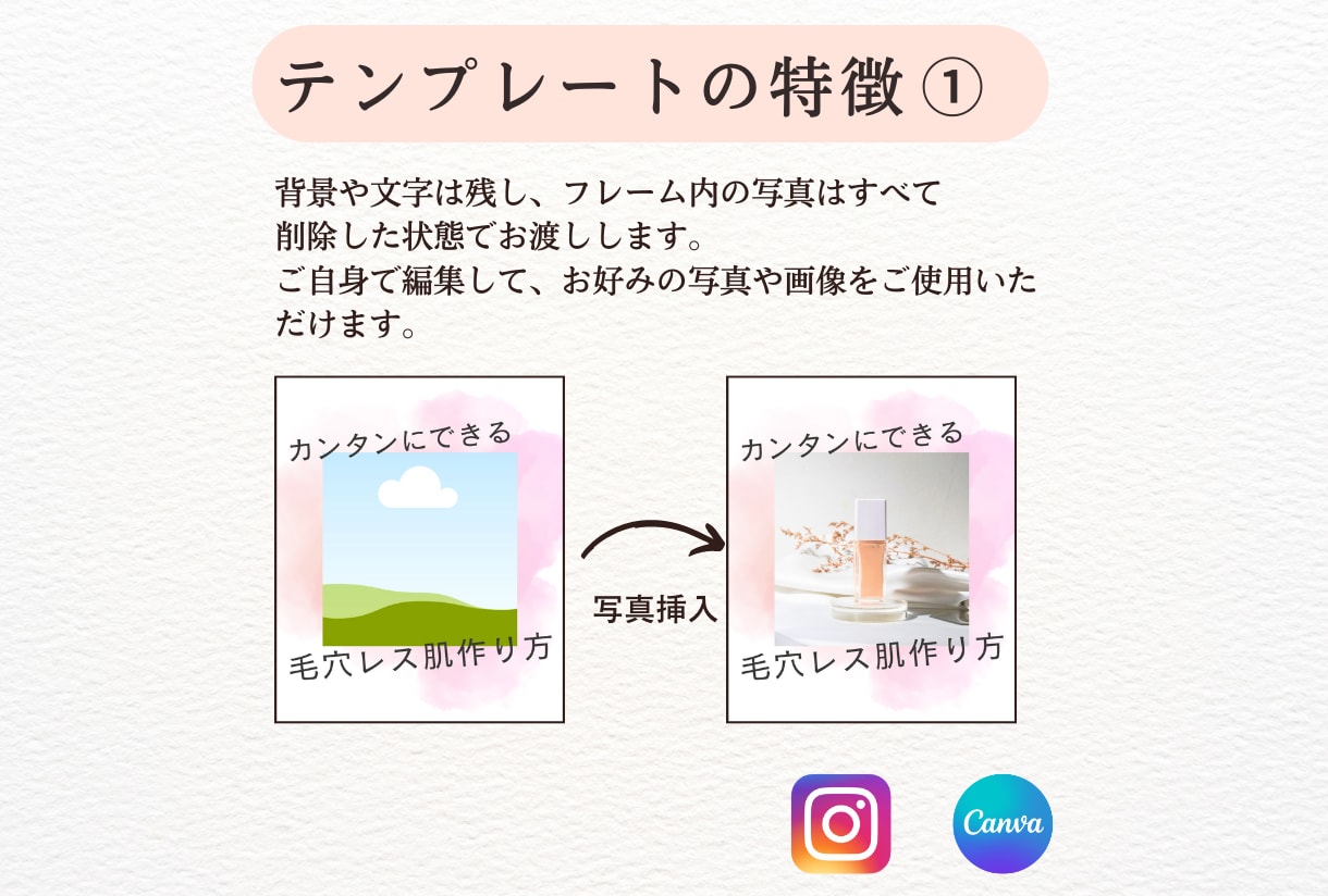 Instagram投稿テンプレート10枚販売します canvaで文字や画像を自由に編集できるテンプレートです イメージ4