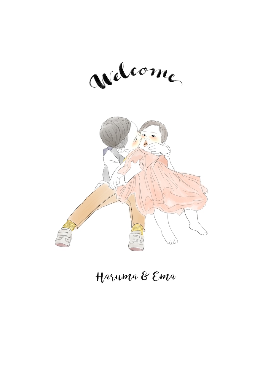 シンプルでオシャレな似顔絵イラストを描きます 繊細なタッチと柔らかい着色で惹きつけられるイラストを♪ イメージ3