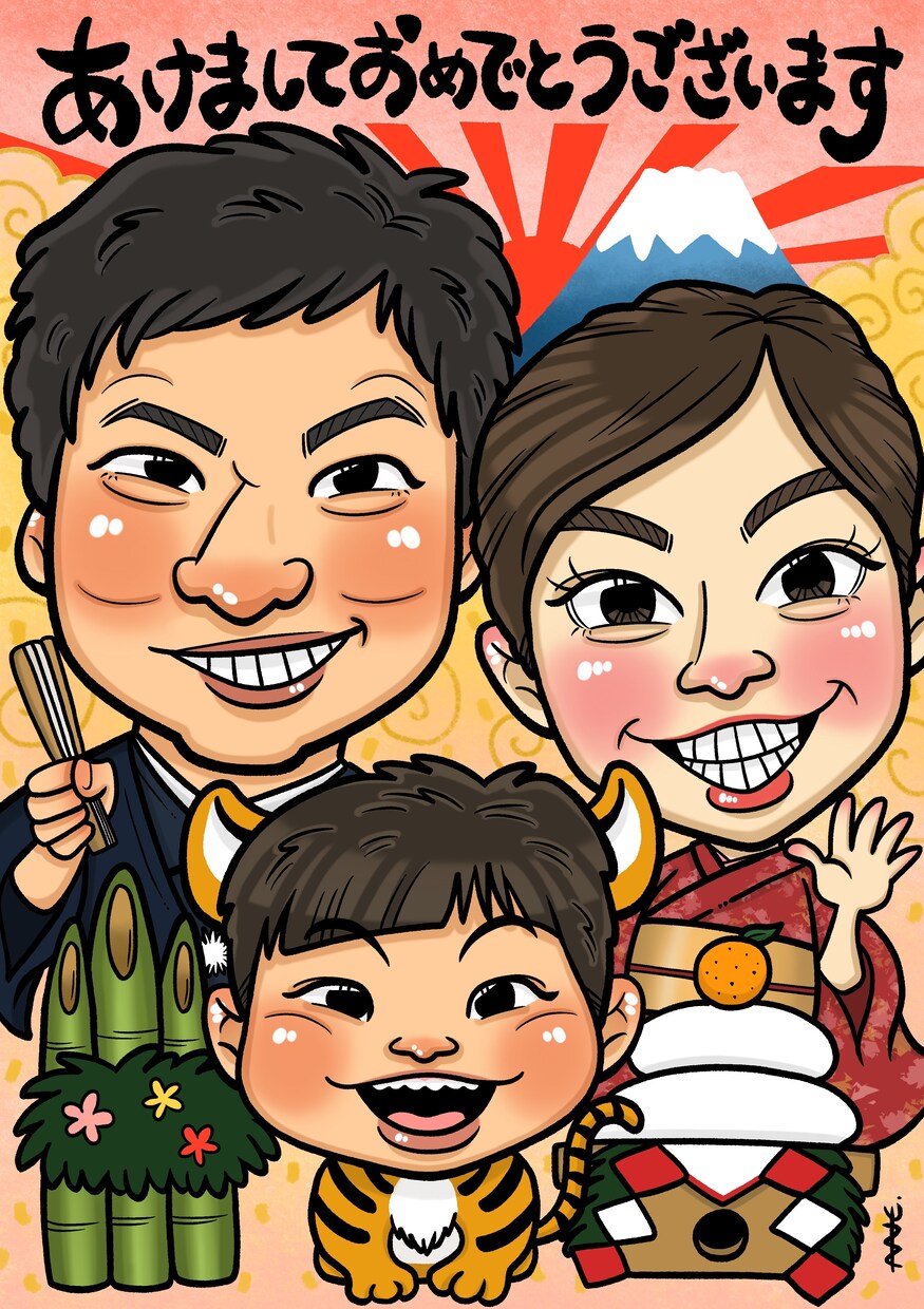 キャラクターのような可愛い似顔絵お描きします 長寿祝い、結婚式、誕生日、記念日、送別会…ギフトに似顔絵を！ イメージ4