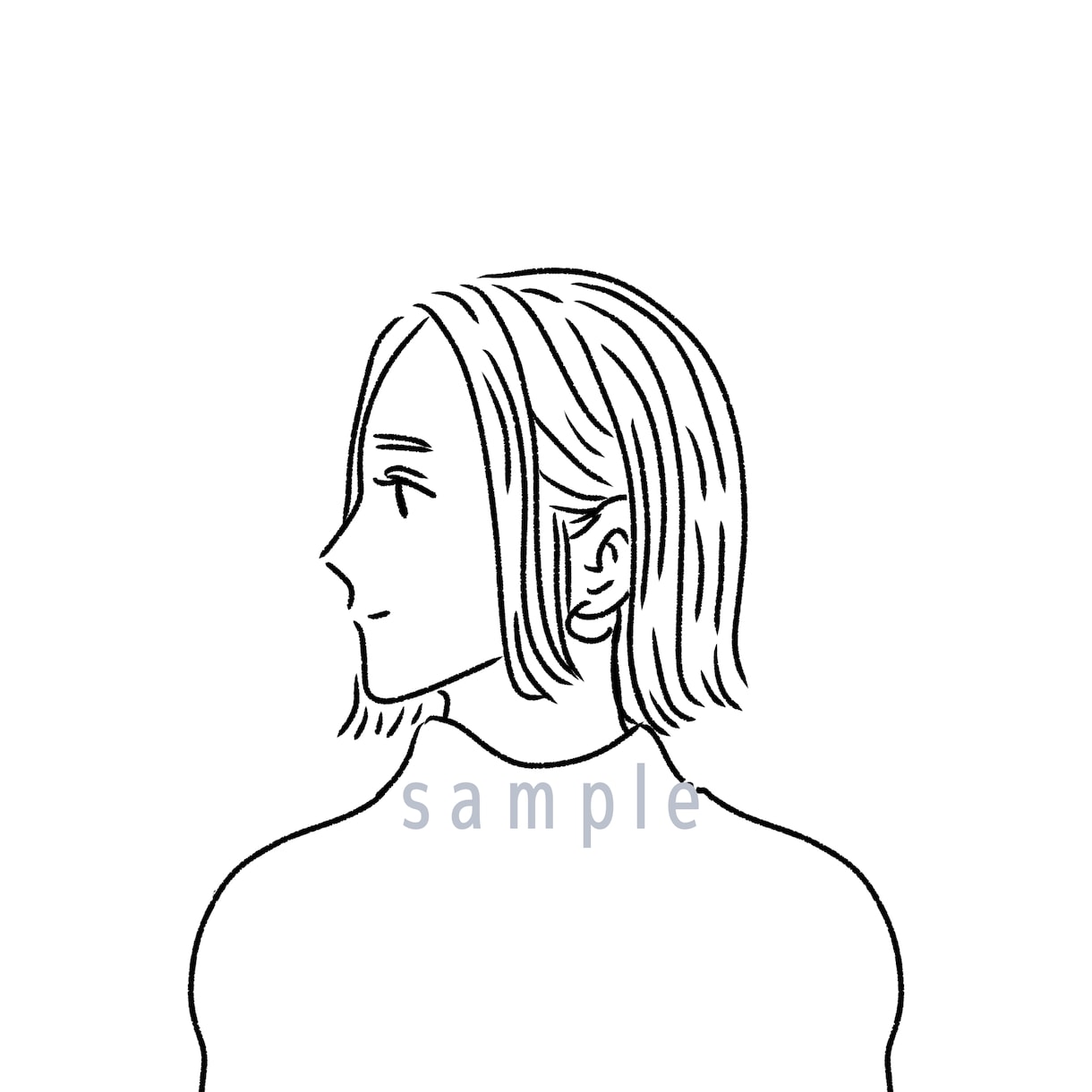特徴◎シンプル◎おしゃれ◎モノクロ似顔絵描きます SNSアイコン用にぴったり！お洒落でシンプルなモノクロ似顔絵 イメージ2