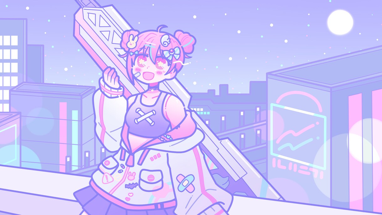 ファンシー可愛い動画サムネイル用イラスト制作します 個性的で可愛い♥動画用イラストです！ イメージ1