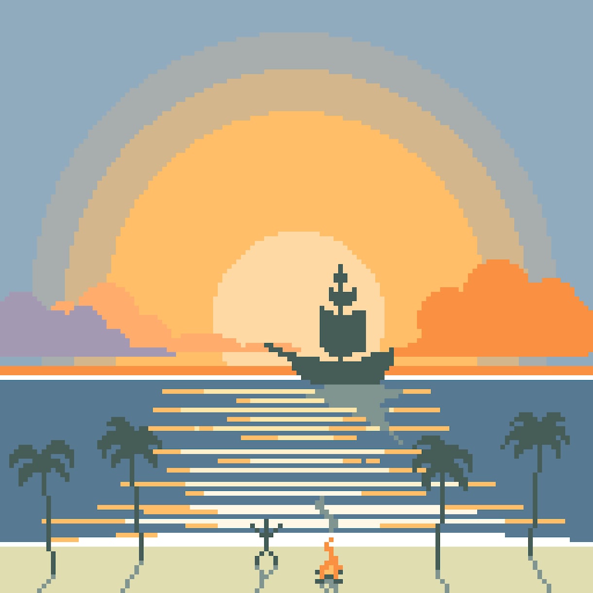 ドット絵で風景イラスト・アニメーションを制作します どこか懐かしい、レトロゲーム風の風景ドット絵を描きます イメージ3