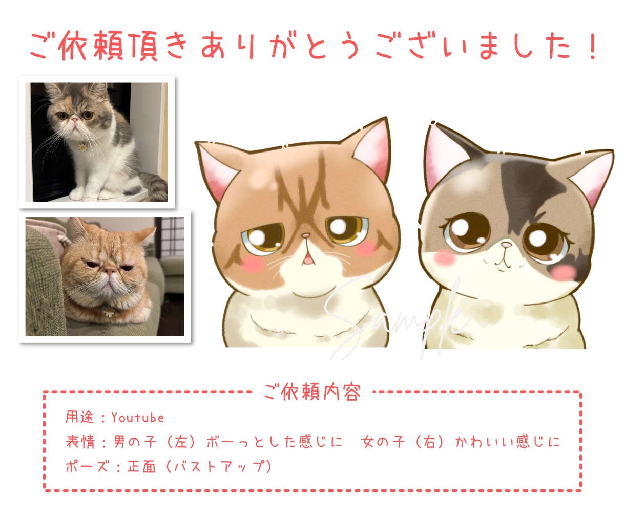 ふんわりかわいい♪猫ちゃんのイラストお描きします ラフ修正無制限！ペットイラスト、アイコン、グッズにオススメ◎ イメージ6