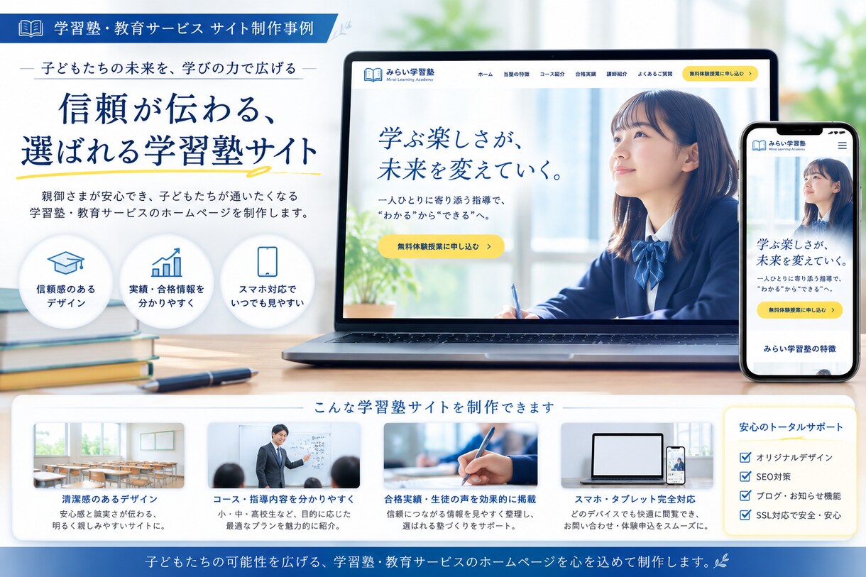全部込み6万円。想いが伝わるHPを制作します 追加料金なし／ページ数無制限／納品後2週間サポート付き イメージ6