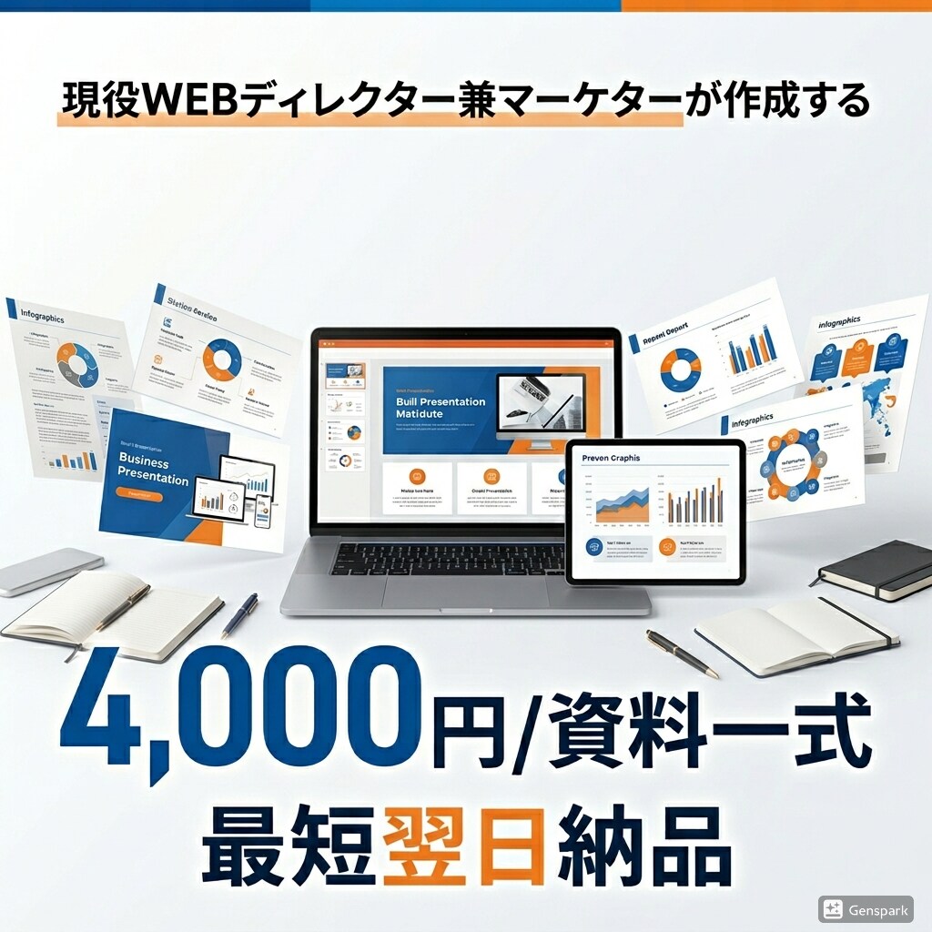 丸投げOK｜資料作成します 8枚まで4000円／修正2回無料 イメージ1