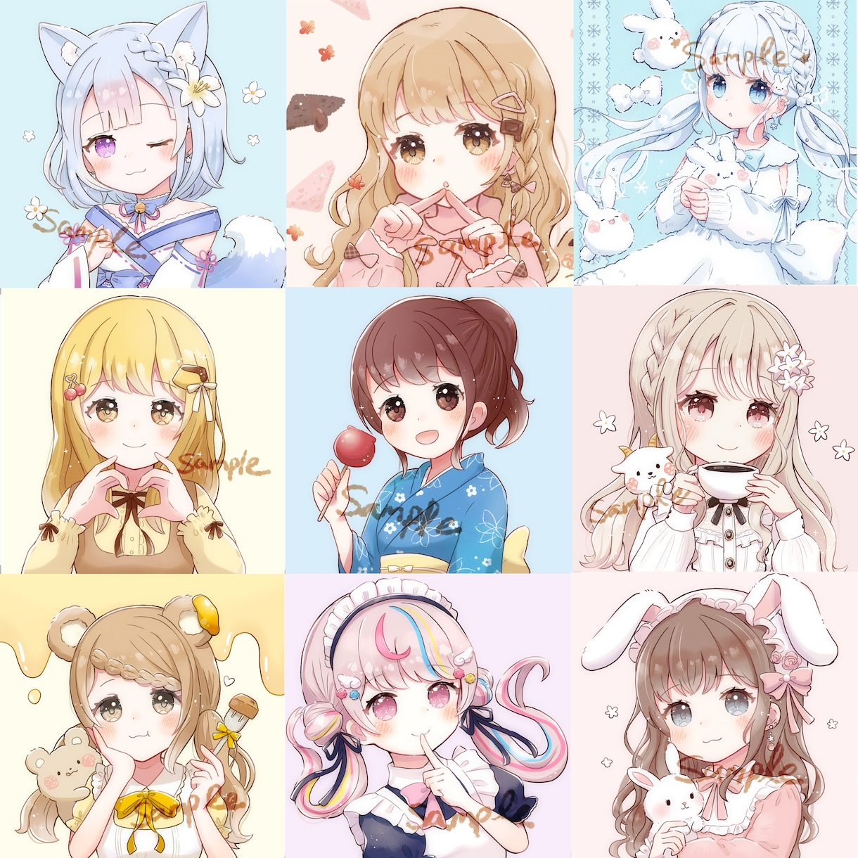 修正何度でも◎かわいいイラストをお届けします SNS、YouTube、グッズなど様々な用途で使用可能です◎ イメージ7