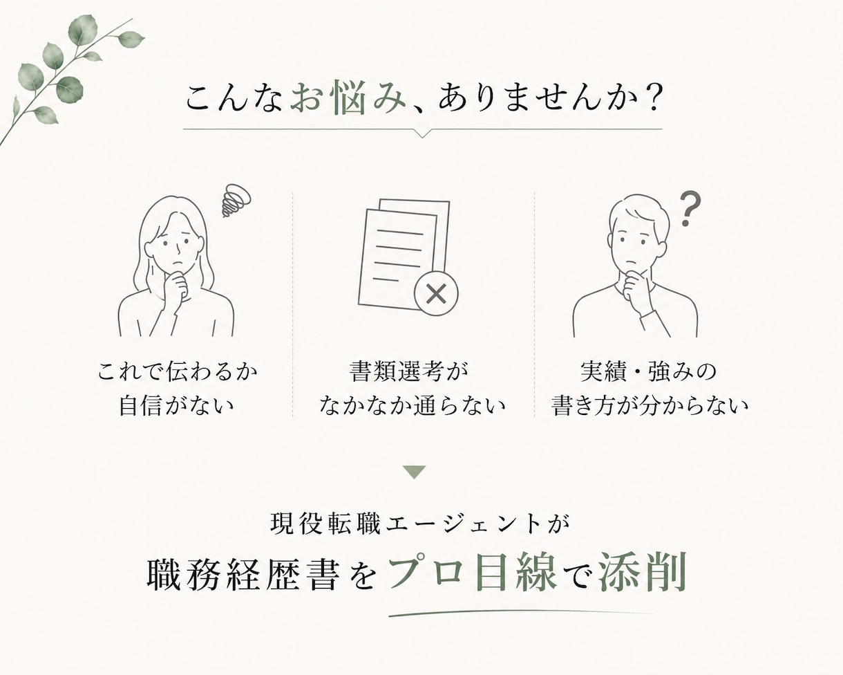 職務経歴書をプロ目線で添削します 現役転職エージェントが強みの伝わる書類に整えます イメージ2