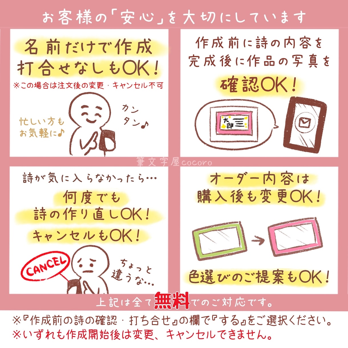最大6名様用の名前詩。心に残る言葉の贈り物作ります 卒業 送別会 記念品 部活 卒団 還暦 古希 家族 チーム イメージ7