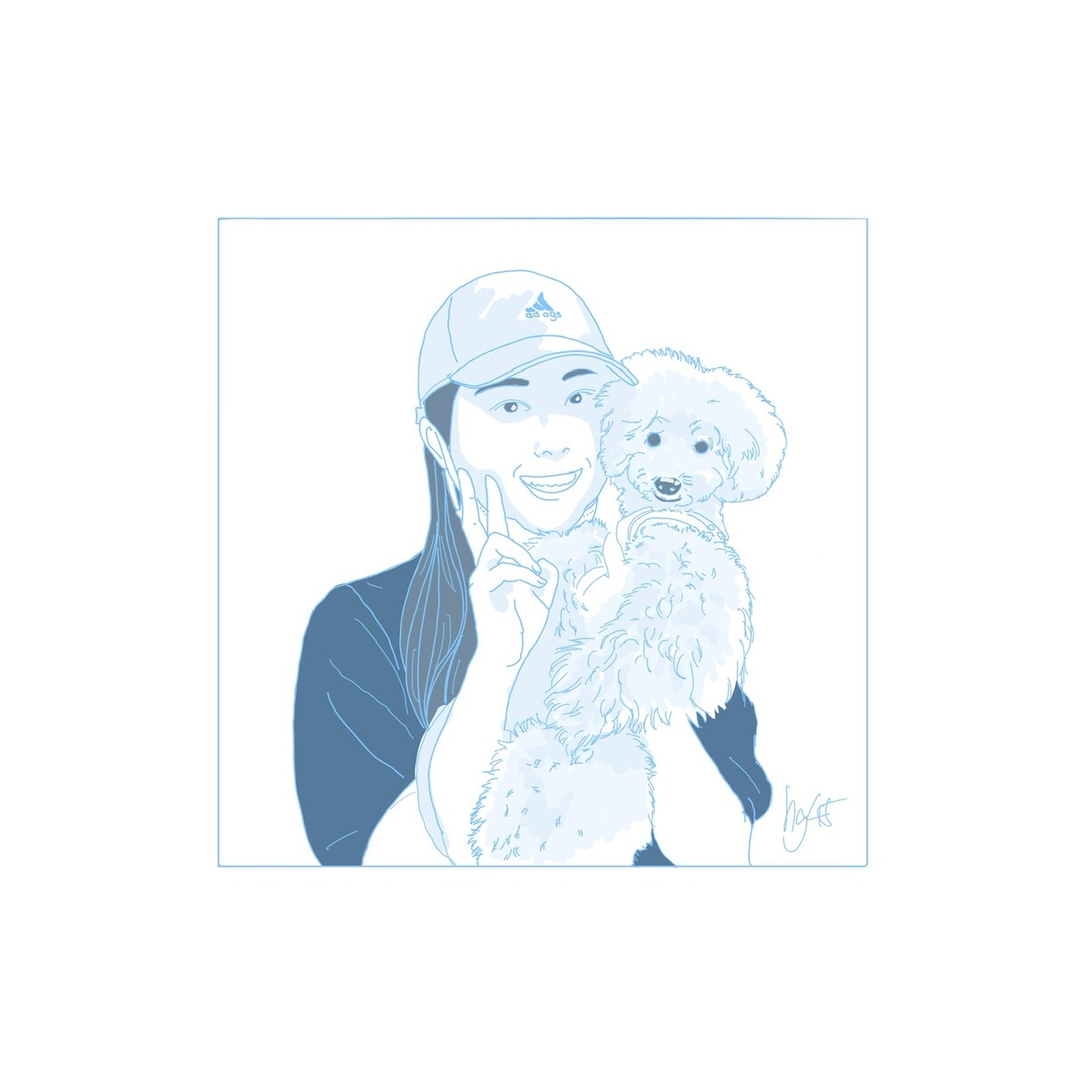 ワンニャンと一緒に写った思い出をイラストにます ワンニャンと一緒に写った思い出の写真をイラストします。 イメージ3