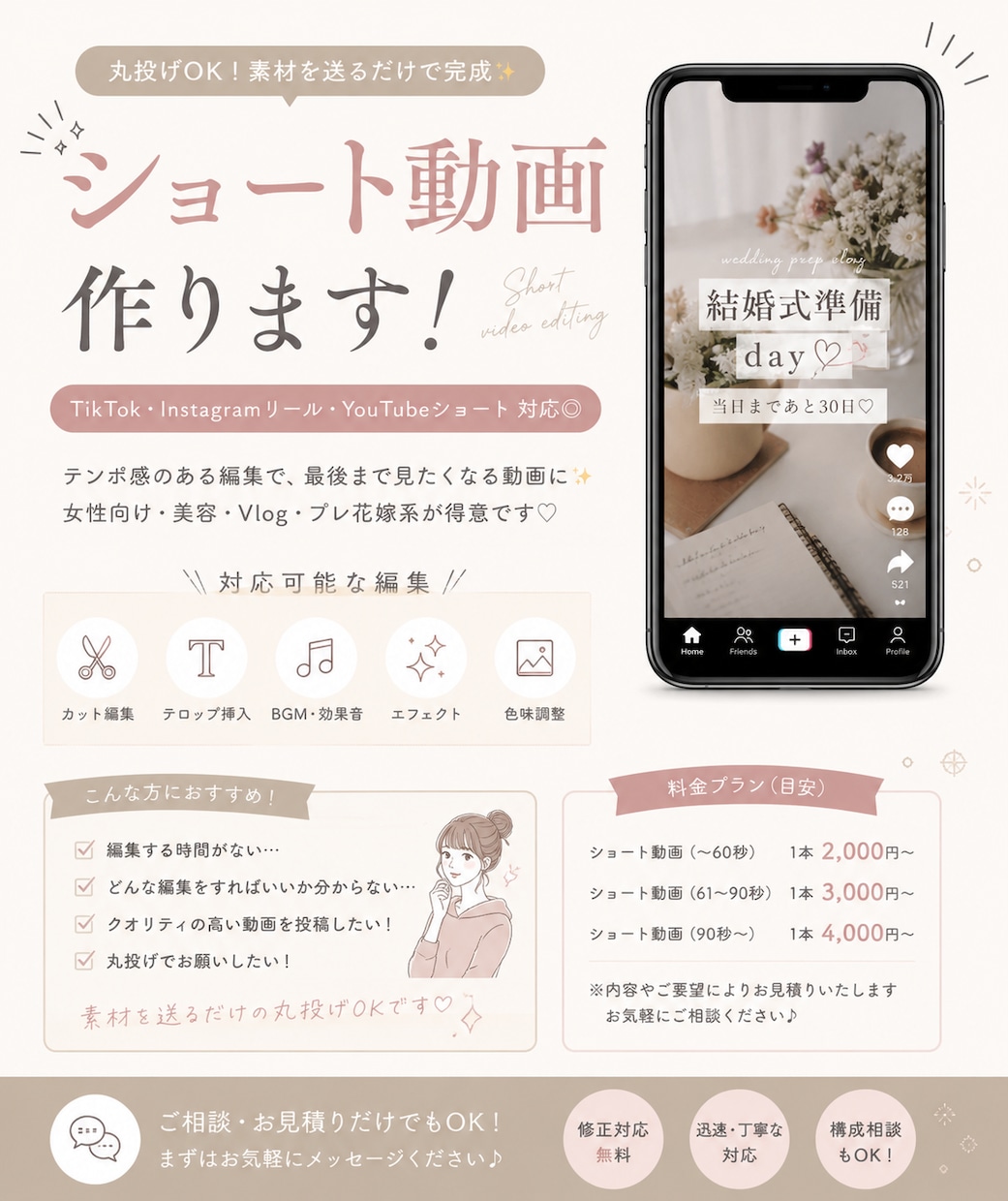TikTok・リール動画編集します 商品紹介/サロンPR/店舗紹介など受付しています! イメージ1