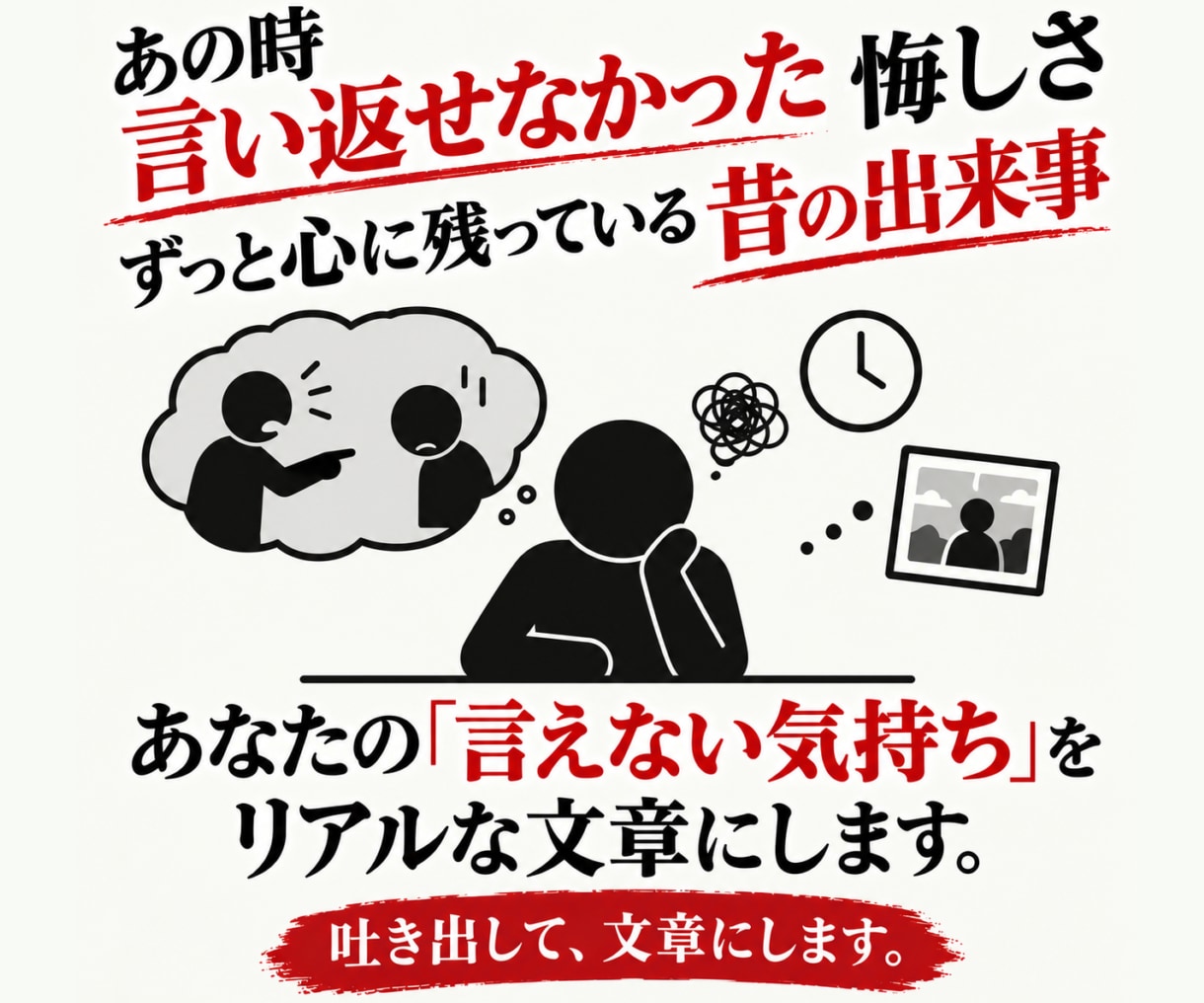 心のモヤモヤ、代わりに毒を込めて文章化します 職場や人間関係のモヤモヤ、まとまらない愚痴から文章に整えます イメージ5