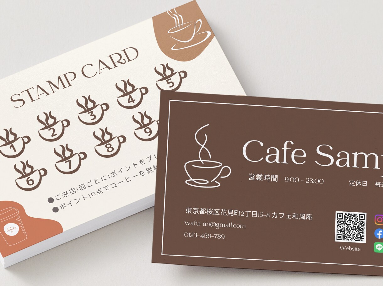 Canvaテンプレ!カフェ販促物6点セット売ります 卓上ポップ・チラシ・名刺・スタンプカード・メニュー・パンフ イメージ9