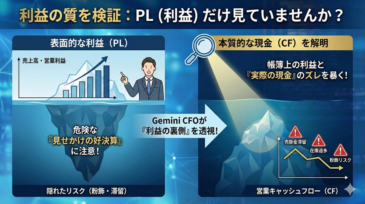 利益の質を暴く！決算の裏側をプロ視点で解剖します CFOの眼を持つAIで数字の裏側を読み、投資判断をサポート イメージ3