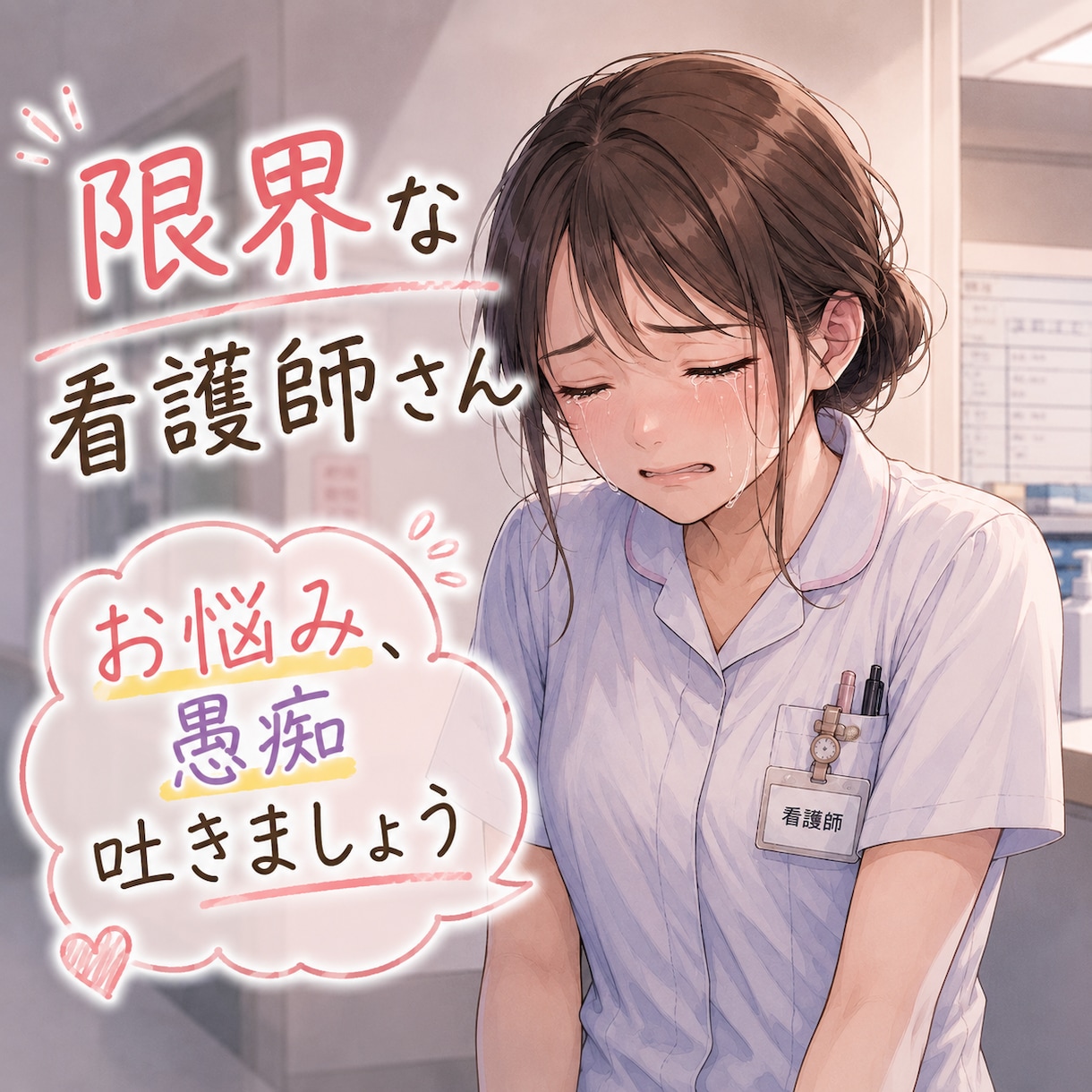 限界看護師さんの愚痴、悩みなどお話聞きます ワンコイン！チャット対応なので電話が苦手な方も安心 イメージ1