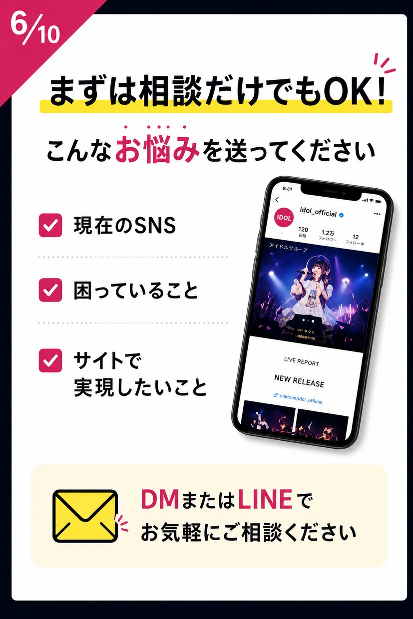 地下アイドル向け公式サイト制作します 現場経験を活かし導線まで設計します イメージ6