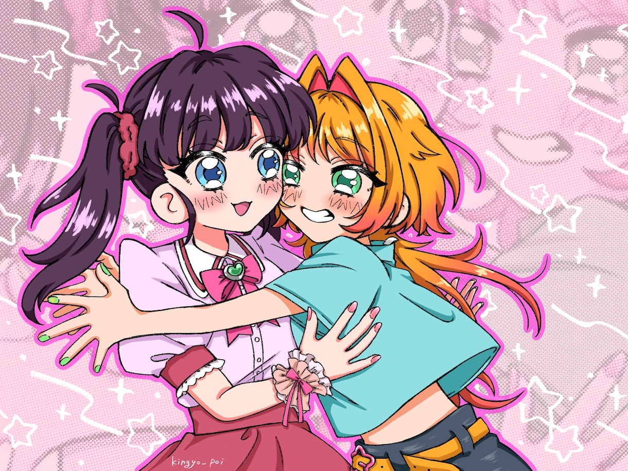 OCの可愛い1枚絵を描きます オリキャラを可愛くてポップなイラストにします！ イメージ3