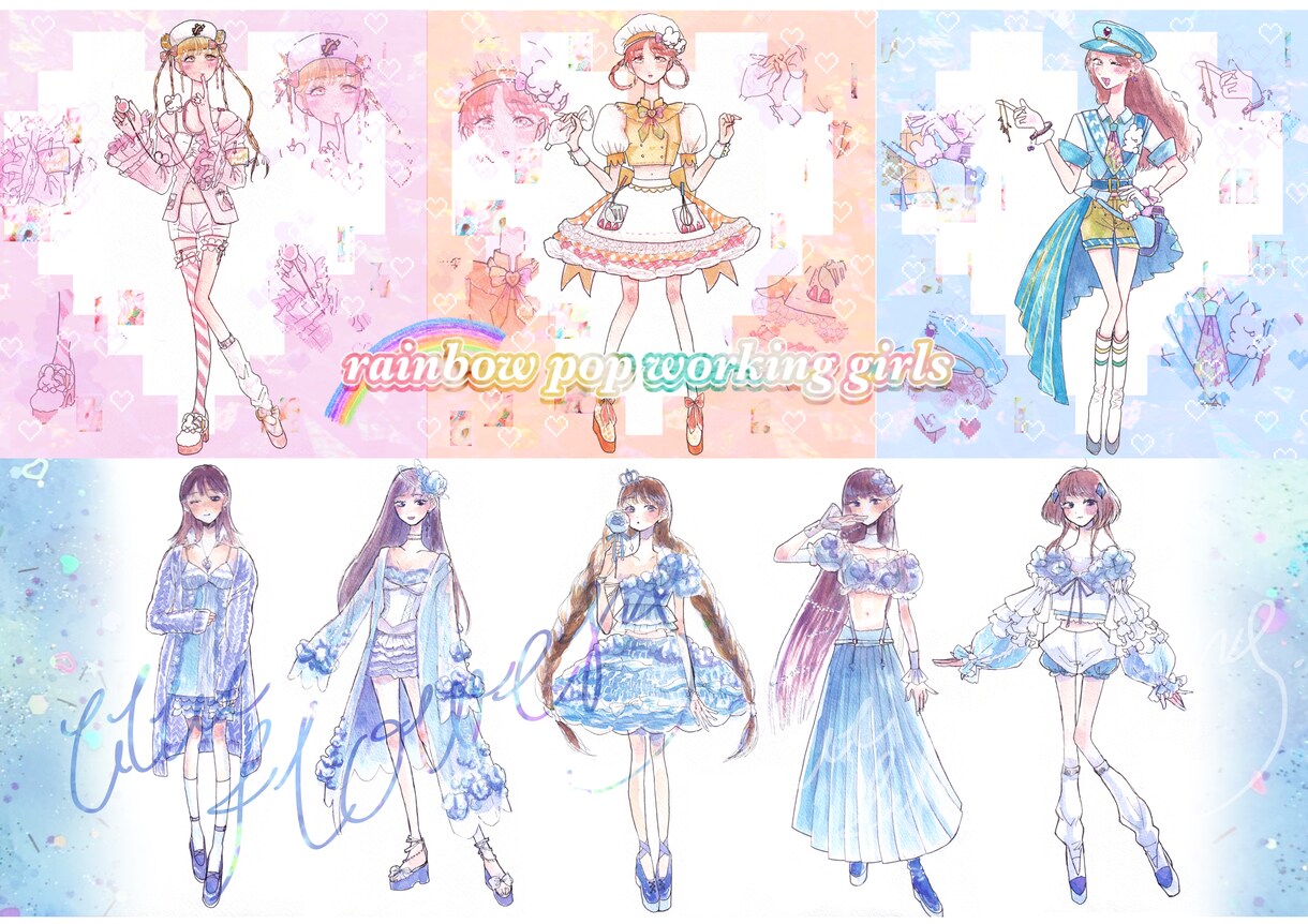 かわいい衣装・キャラクターデザインします キャラクター、Vtuber、ステージ、衣装のデザイン考えます イメージ7