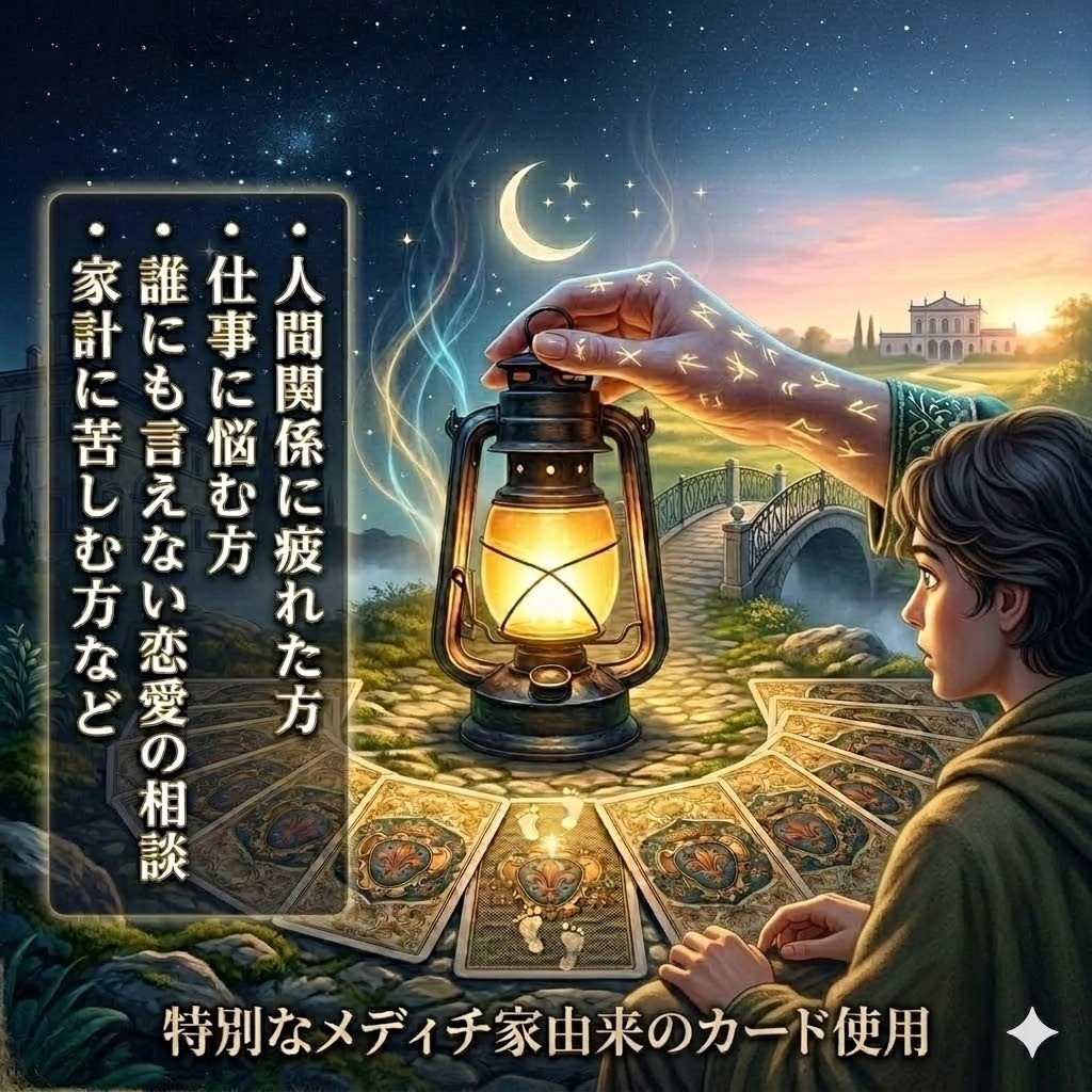 タロット鑑定で貴方の心に寄り添い暗い道を照らします 特別なタロットカードで潜在意識からのメッセージを読み解きます イメージ1