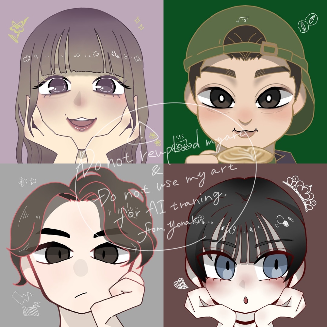 ポップなタッチで似顔絵描きます デフォルメ似顔絵イラスト。SNSアイコンにも。 イメージ1